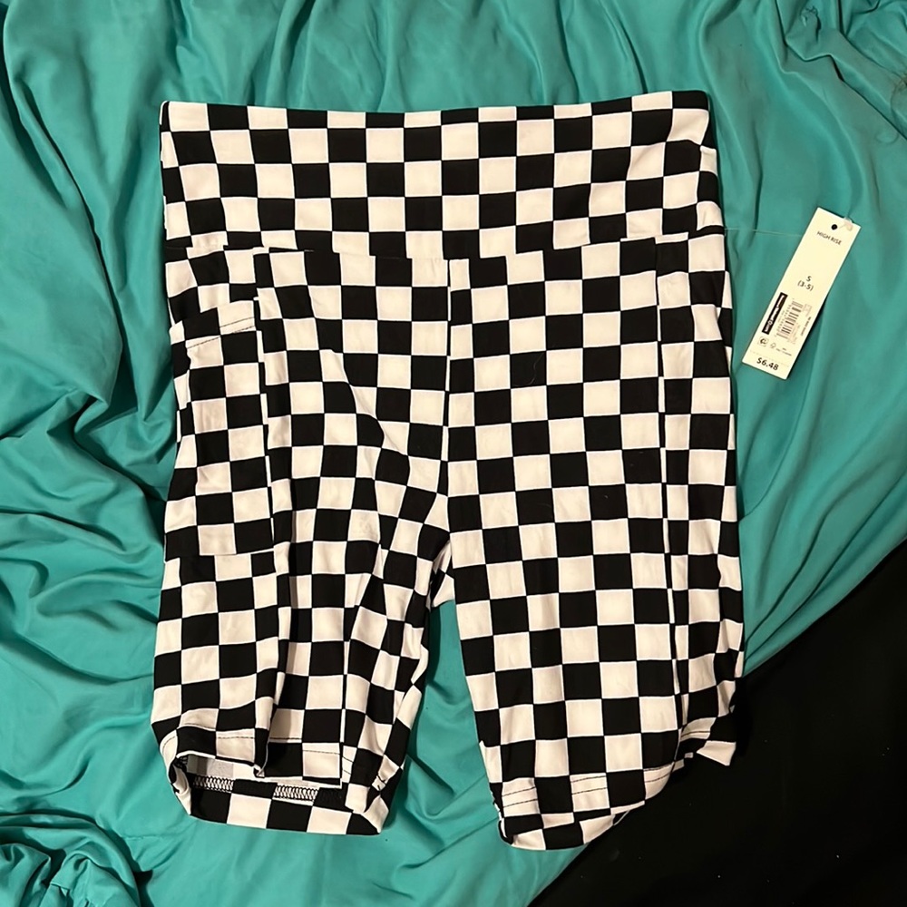 checkered bike shorts